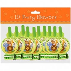 10 Party Blowers Jungle Design