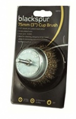 Blackspur 75MM 3'' Wire Brass Cup Brush DIY Tool Paint Surface Cleaner