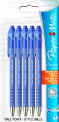 PaperMate Flexgrip Ultra Ball Pen with Medium Tip 1.0 mm - Blue - Pack of 5