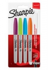 Sharpie Permanent Markers, Fine Tip - Assorted Fun Colours - Pack of 4