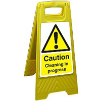 CORRUGATED PLASTIC DOUBLE SIDED WET FLOOR SIGN WITH WARNING LOGO XXXX