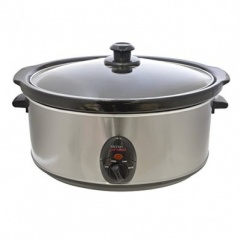 *** Kitchen Perfected 6.5Ltr Oval Slow Cooker - Brushed Steel