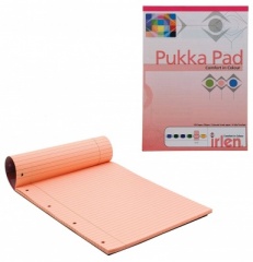 Pukka A4 Coloured Pad 80gsm Ruled With Margin 100 pages 50 sheets - Rose - SINGLE PRICE