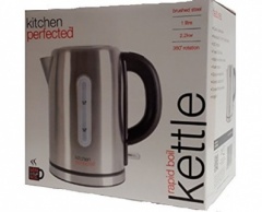 *** KitchenPerfected 2.2Kw 1.0Ltr Cordless Kettle - Brushed Steel