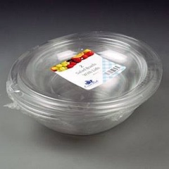 Clear round bowl and lid pk 2