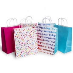 ED GIFT BAGS, FEMALE KRAFT CONFETTI - LARGE (FCOL)  PACK OF 6