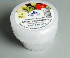 MW 12oz pk5 ROUND CONTAINER AND LID