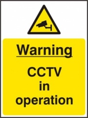 Stick On 50mm x 200mm 'Warning : CCTV in operation'