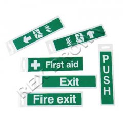 Stick On 50mm x 200mm 'Fire Exit Only'