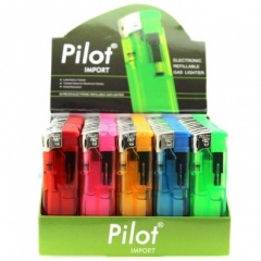Pilot C/R Electronic Gas Lighter Refillable Box 50