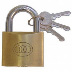 Tri-Circle 63mm Brass Plated Padlock Keyed Alike (ALL Padlocks takes same keys) (KA266/63)