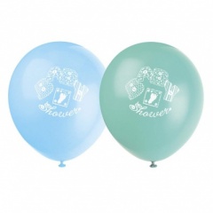 8 Baby Blue Stitching 12'' Balloons