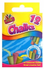 12 Coloured Chalks In Cdu