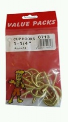 Cup Hooks 1 1/4 Orange Bags (0713)
