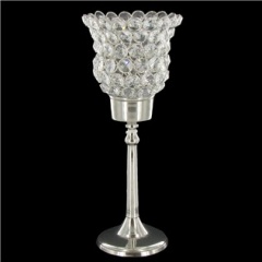 10X7 Clear Crystal Gem Round Candle Holder