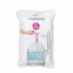 Brabantia Bin Liners, Dispenser Packs (White) PerfectFit Bags C, 10-12 litre [Dispenser Pack of 40 bags]