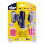 Rolson Tools Ltd 3pc 9 LED Aluminium Torch Set 61760