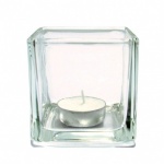 Prices Square Tealight Holder Green & Silver