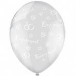 11'' High Quality Latex Printed Balloons Pk25 - Engagement Celebration Clear