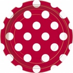 8 Ruby Red Dots 7'' Plate