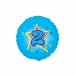 18'' Standard Holographic Foil Balloon : Blue Star 2