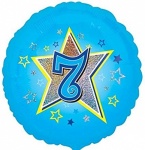 18'' Standard Holographic Foil Balloon : Blue Star 7