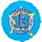 18'' Standard Holographic Foil Balloon : Blue Star 13