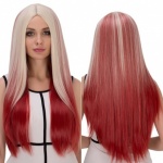 England Red / White Hair Wig - Artificial