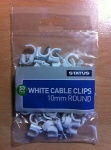 10mm - white - round cable clips - 50 pk - in poly bag - in white CDU