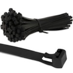 200mm black cable ties - 50 pk - in poly bag - in white CDU