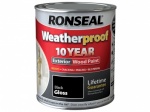 Ronseal Weatherproof Wood Paint Black Gloss 2.5 Ltr.