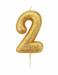 Numeral 2 Glitter Block Candle