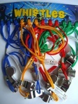 WHISTLE METAL 5.5CM W/4 COLOUR STRINGS