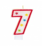 Number 7 Glitter Birthday Candle with Happy Birthday Decoration