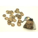 Pirate Coins In Net Drawstring Pouch ''Pirates''