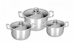 3pc Stainless Steel Casserole Set 28/30/32cm