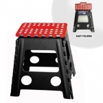 Folding Stool - Black Leg Red Top  29x22x39cm