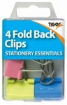 Essential 4 Fold Back Clips Coloured
