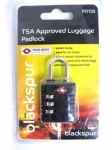 Blackspur Plastic TSA Approved Luggage Padlock - Black