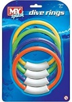4pc Dive Rings On Blistercard ''M.Y.''