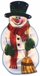 B/O Snowman Metallic Silhouette  Window Light - COLOUR BOX