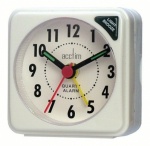 Acctim Ingot Small Square Quartz Alarm Clock In White (25/738WB)