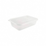 Clearly Professional Premium Catering Microwave Container with lid (seperate packaging for each) C1000 pack of 50