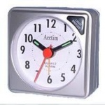 Acctim 'Ingot' Small Square Quartz Alarm Clock In Silver (12587)