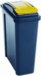 WHAM Recycling 25L Slimline Bin & Lid Graphite/Gen. Yellow