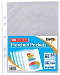 Tiger A5 Pk100 Punched Pockets Clear