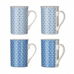 Set of 4 - 270ml Maroc Blue Straight Sided Mugs