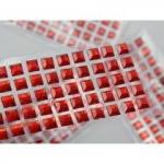Adhesive Gemstones Square Red (84 Pieces)