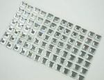 Adhesive Gemstones Square Silver (84 Pieces)