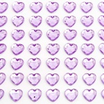 Adhesive Gemstones Mix Heart Lilac